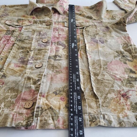 Vintage Coldwater Creek Floral Print Button-Front Jacket Sz L Layer Cottagecore - Picture 4 of 8